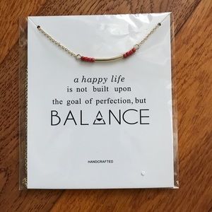NEW Balance Necklace with Red Beads